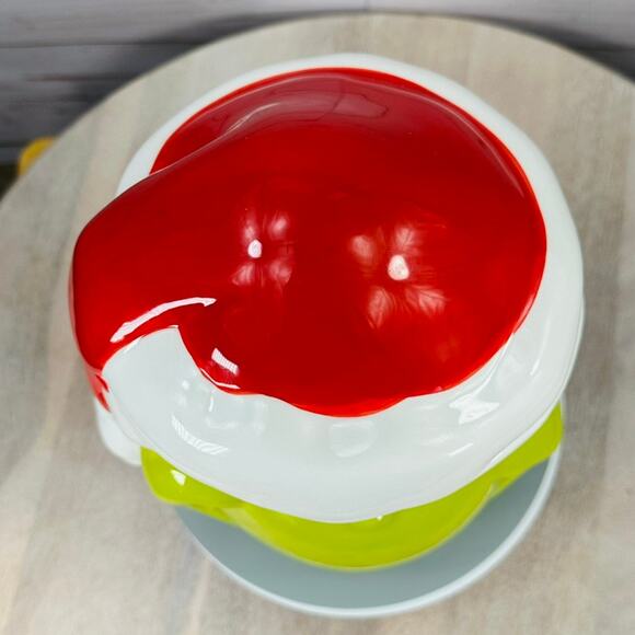 Dr. Seuss The Grinch 65th Anniversary Ceramic Cookie Jar 9” Santa Hat NEW - Picture 12 of 13